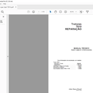John Deere Tratores 7500 Reparacao MANUAL TECNICO - PDF DOWNLOAD (Portuguese)