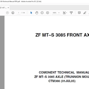 John Deere ZF MT-S 3085 Front Axle ctm366 EN Technical Manual PDF