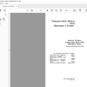 John DeereTratores 6415 6615 e 7515 Operacao e Testes MANUAL TECNICO - PDF DOWNLOAD(Portuguese)
