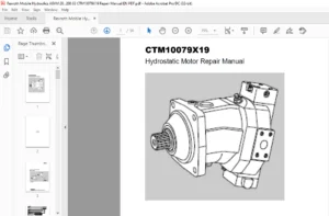 Rexroth Mobile Hydraulics A6VM 28...200 63 CTM10079X19 Repair Manual EN PDF