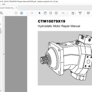 Rexroth Mobile Hydraulics A6VM 28...200 63 CTM10079X19 Repair Manual EN PDF