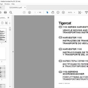 Tigercat 1100 SERIES HARVESTERS VEHICLE MOVING & TRANSPORTING INSTRUCTIONS MANUAL - PDF DOWNLOAD