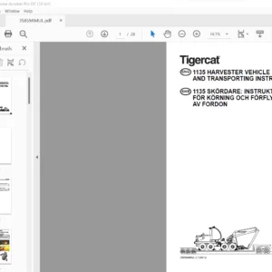 Tigercat 1135 HARVESTER VEHICLE MOVING & TRANSPORTING INSTRUCTIONS Manual
