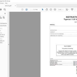 Tigercat 1135 SKÖRDARE INSTRUKTIONSBOK - PDF DOWNLOAD(Swedish)