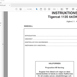 Tigercat 1135 SKÖRDARE INSTRUKTIONSBOK - PDF DOWNLOAD (Swedish)
