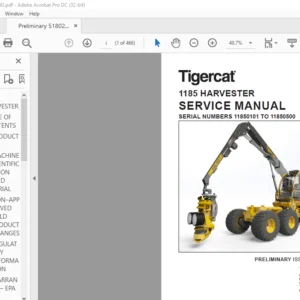 Tigercat 1185 HARVESTER SERVICE MANUAL SN 11850101-11850500 - PDF DOWNLOAD