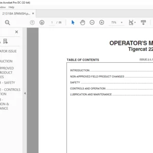 Tigercat 220 Loader Operator's Manual - PDF DOWNLOAD