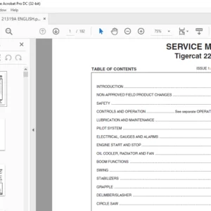 Tigercat 220 Loader Service Manual - PDF DOWNLOAD