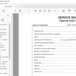 Tigercat 220C Loader SERVICE MANUAL - PDF DOWNLOAD