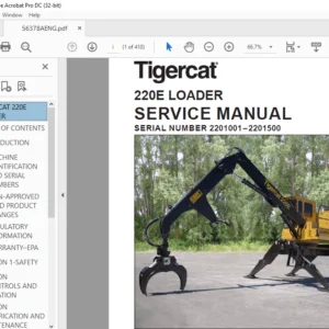 Tigercat 220E LOADER SERVICE MANUAL SN 2201001–2201500 - PDF DOWNLOAD