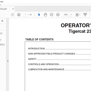 Tigercat 230 240 Loader Operator's Manual - PDF DOWNLOAD