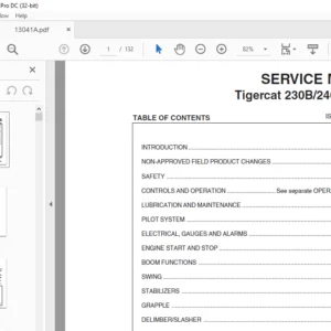 Tigercat 230B 240B Loader SERVICE MANUAL - PDF DOWNLOAD