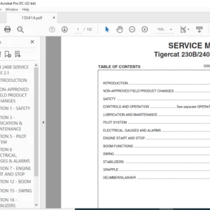 Tigercat 230B 240B Loader Service Manual - PDF DOWNLOAD