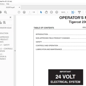 Tigercat 230C Loader Operator's Manual - PDF DOWNLOAD