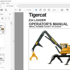 Tigercat 234 LOADER OPERATOR'S MANUAL Sn 2340601-2342000 - PDF DOWNLOAD