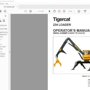 Tigercat 234 LOADER OPERATOR'S MANUAL Sn 2342001 - 2342100 - PDF DOWNLOAD