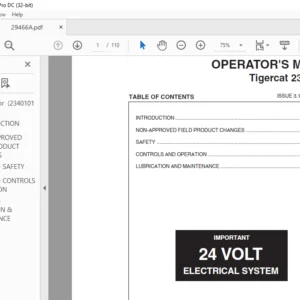 Tigercat 234 Loader Operator's Manual - PDF DOWNLOAD