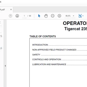 Tigercat 235B 245B Loader Operator's Manual - PDF DOWNLOAD