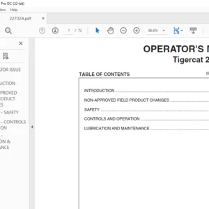 Tigercat 244 Loader Operator's Manual - PDF DOWNLOAD