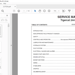 Tigercat 244 Loader Service Manual - PDF DOWNLOAD