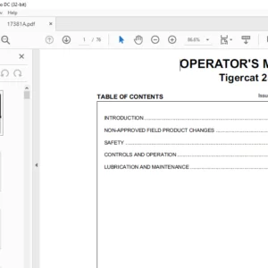 Tigercat 250 Loader Operator's Manual - PDF DOWNLOAD