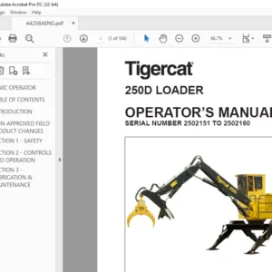 Tigercat 250D LOADER OPERATOR’S MANUAL SN 2502151-2502160 - PDF DOWNLOAD