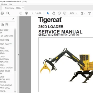 Tigercat 250D LOADER SERVICE MANUAL SN 2502101–2502150 - PDF DOWNLOAD