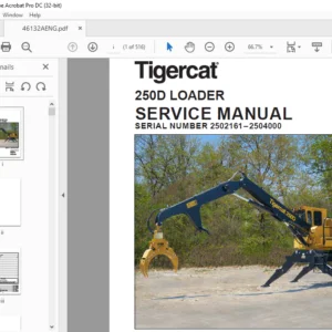 Tigercat 250D LOADER SERVICE MANUAL SN 2502161–2504000 - PDF DOWNLOAD