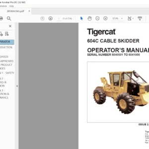 Tigercat 604C CABLE SKIDDER OPERATOR’S MANUAL Sn 6040501 - 6041000 - PDF DOWNLOAD