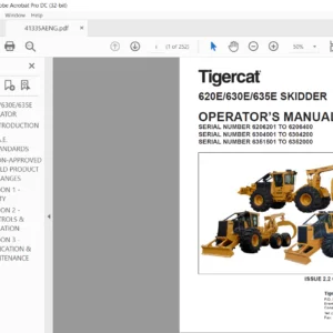 Tigercat 620E 630E 635E SKIDDER Operator's Manual - PDF DOWNLOAD
