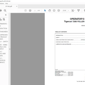 Tigercat 720B FELLER BUNCHER Operator's Manual - PDF DOWNLOAD