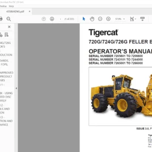 Tigercat 720G 724G 726G FELLER BUNCHER Operator's Manual - PDF DOWNLOAD