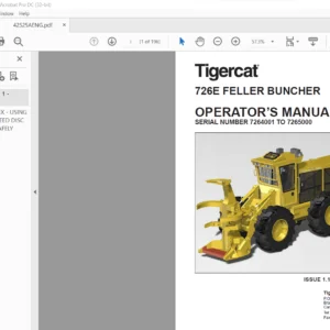 Tigercat 726E FELLER BUNCHER OPERATOR'S MANUAL - PDF DOWNLOAD