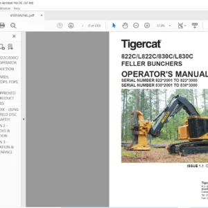 Tigercat 822C L822C 830C L830C FELLER BUNCHERS OPERATOR'S MANUAL - PDF DOWNLOAD