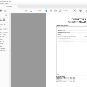 Tigercat 845 FELLER BUNCHER OPERATOR'S MANUAL - PDF DOWNLOAD