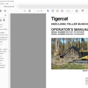 Tigercat 855C L855C FELLER BUNCHER OPERATOR'S MANUAL - PDF DOWNLOAD