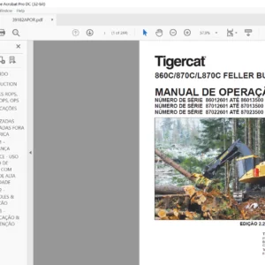 Tigercat 860C 870C L870C FELLER BUNCHER MANUAL DE OPERAÇÃO - PDF DOWNLOAD (Portuguese)