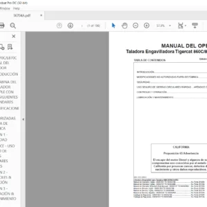 Tigercat 860C 870C L870C Taladora Engavilladora MANUAL DEL OPERADOR - PDF DOWNLOAD (Spanish)