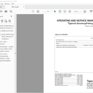 Tigercat Bunching Felling Saw OPERATING & SERVICE MANUAL - PDF DOWNLOAD