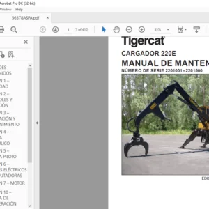 Tigercat CARGADOR 220E MANUAL DE MANTENIMIENTO - PDF DOWNLOAD (Spanish)