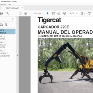 Tigercat CARGADOR 220E MANUAL DEL OPERADOR - PDF DOWNLOAD