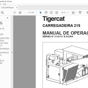 Tigercat CARREGADEIRA 215 MANUAL DE OPERAÇÃO SÉRIES Nº 2150101 E ACIMA - PDF DOWNLOAD (Portuguese)