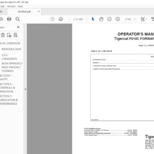 Tigercat F610C FORWARDER OPERATOR'S MANUAL - PDF DOWNLOAD