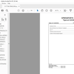 Tigercat H250B Harvester OPERATOR'S MANUAL - PDF DOWNLOAD