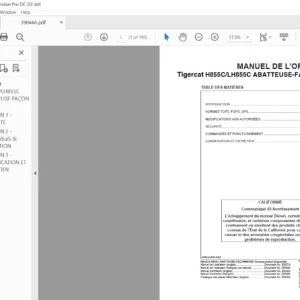 Tigercat H855C LH855C ABATTEUSE-FAÇONNEUSE MANUEL DE L’OPÉRATEUR - PDF DOWNLOAD (French)