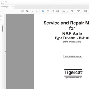 Tigercat NAF Axle Type TC25-01 - BM106 Service & Repair Manual - PDF DOWNLOAD