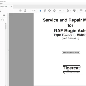 Tigercat NAF Bogie Axle Type TC31/01 - BM097 Service & Repair Manual - PDF DOWNLOAD