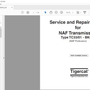 Tigercat NAF Transmission Type TC33/01 - BK069 Service & Repair Manual - PDF DOWNLOAD