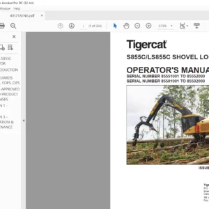 Tigercat S855C LS855C SHOVEL LOGGER OPERATOR'S MANUAL - PDF DOWNLOAD