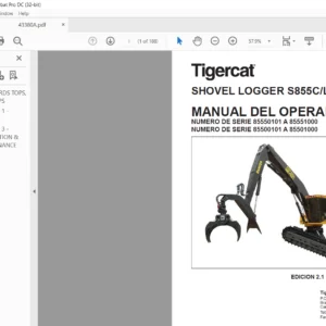 Tigercat SHOVEL LOGGER S855C LS855C MANUAL DEL OPERADOR - PDF DOWNLOAD (Spanish)